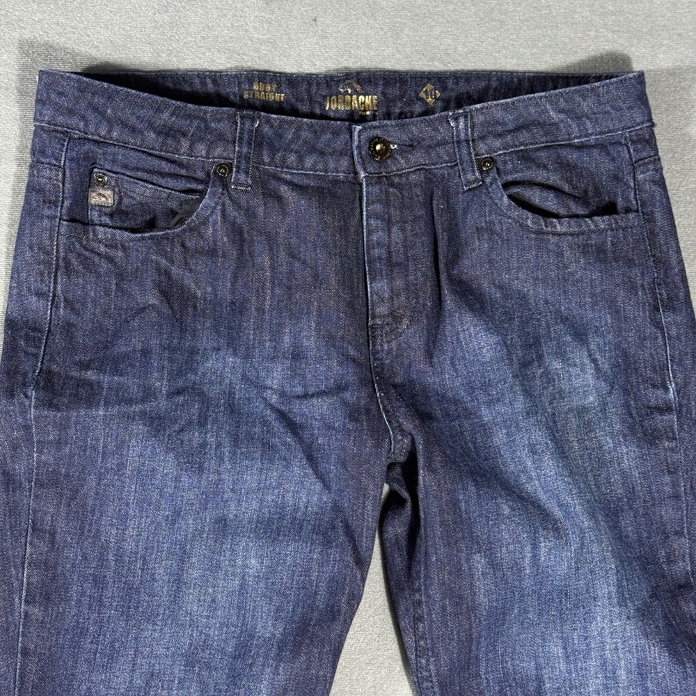Jordache Jeans Women 10 Blue Ruby Straight Premium Sequin Pocket Dark Wash Denim